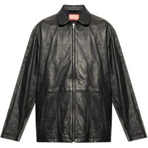Diesel, Heren, Jassen, Zwart, Maat: S Katoen,