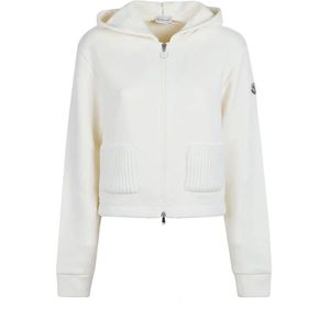 Moncler, Dames, Sweatshirts & Hoodies, Wit, Maat: S Katoen,