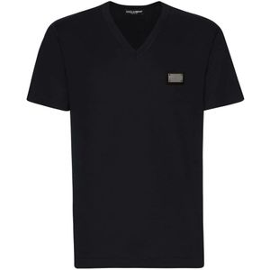 Dolce & Gabbana, Heren, Tops, Blauw, Maat: 3XL Katoen,