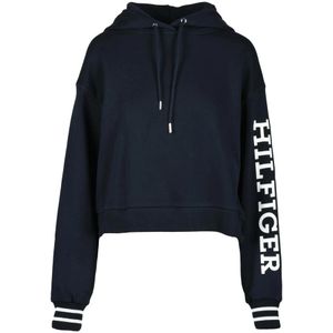 Tommy Hilfiger, Dames, Sweatshirts & Hoodies, Blauw, Maat: L Katoen,
