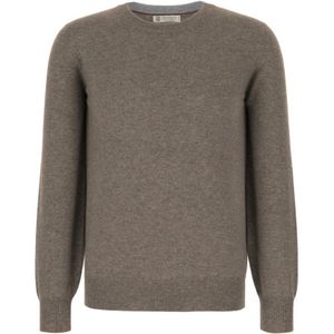 Brunello Cucinelli, Heren, Truien, Bruin, Maat: M Kasjmier,
