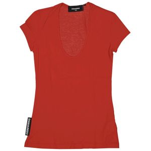 Dsquared2 - Cotton Logo T-shirt - Rood - Katoen