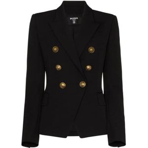 Balmain Blazer Met Dubbele Knopen , Black , Dames , Maat: XS