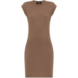 Dsquared2, Dames, Jurken, Bruin, Maat: XS Wol,