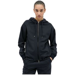 Moncler, Dames, Sweatshirts & Hoodies, Blauw, Maat: 2XS Wol,