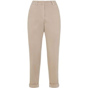 Peserico, Dames, Broeken, Beige, Maat: XS Katoen,