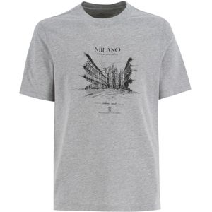 Brunello Cucinelli, Heren, Tops, Grijs, Maat: M Katoen,