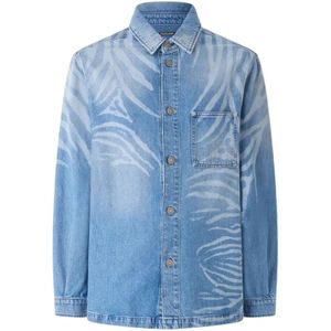 Roberto Cavalli, Heren, Overhemden, Blauw, Maat: S Denim,