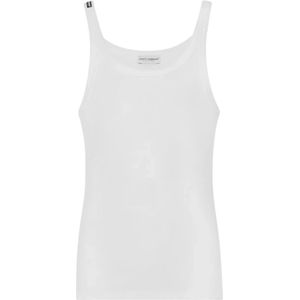 Dolce & Gabbana - Singlet - Wit - Katoen - Mouwloos Ontwerp