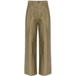 Maison Margiela, Dames, Broeken, Groen, Maat: 2XS Katoen,