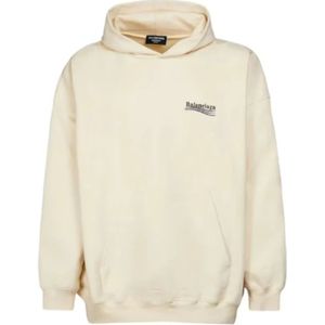 Balenciaga, Heren, Sweatshirts & Hoodies, Wit, Maat: M Katoen,