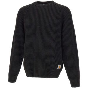 Carhartt Wip, Heren, Truien, Zwart, Maat: M Wol,