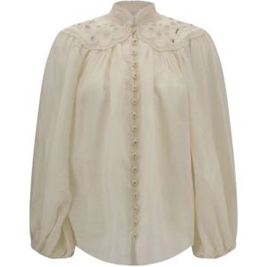 Zimmermann, Dames, Blouses & Shirts, Beige, Maat: M Katoen,
