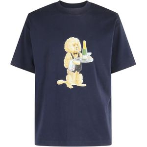 Drole de Monsieur, Heren, Tops, Blauw, Maat: M