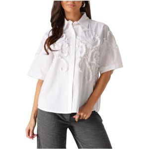 Copenhagen Muse, Dames, Blouses & Shirts, Wit, Maat: M/L Katoen,