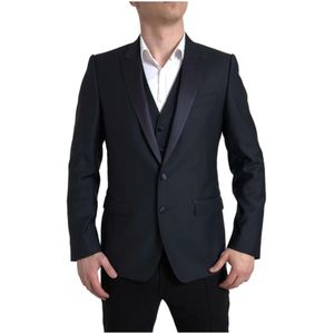 Dolce & Gabbana, Heren, Jassen, Blauw, Maat: L Tweed,
