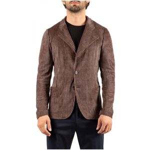 Emporio Armani, Heren, Jassen, Bruin, Maat: S Leer,