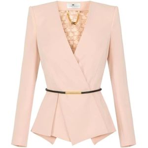 Elisabetta Franchi, Dames, Jassen, Roze, Maat: XS Satijn,