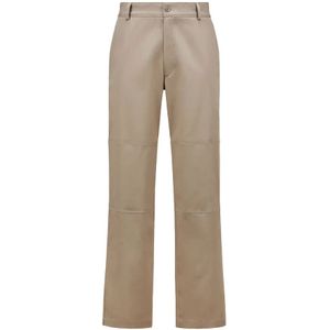 Moncler, Heren, Broeken, Beige, Maat: XL Katoen,