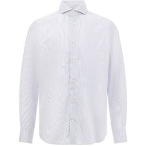 Boggi Milano - Overhemd - Navy/Wit - Slim Fit - Lange Mouw