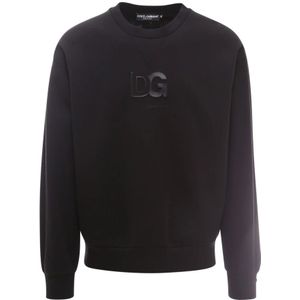 Dolce & Gabbana, Heren, Sweatshirts & Hoodies, Zwart, Maat: M