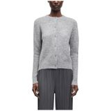 Samsøe Samsøe - Nor Short Cardigan - Grijs - Vest - Dames - Wol en Alpaca