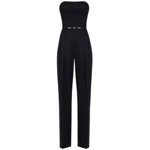 Elisabetta Franchi, Dames, Jumpsuits & Playsuits, Zwart, Maat: XS Wol,