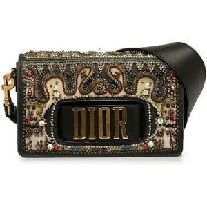 Dior Vintage, Dames, Pre-owned, Zwart, Maat: ONE Size Leer,