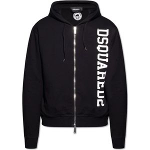 Dsquared2 Logo-bedrukte sweatshirt , Black , Heren , Maat: M