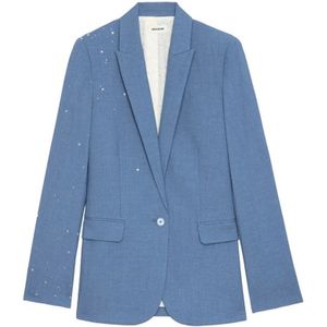 Zadig & Voltaire, Dames, Jassen, Blauw, Maat: XL