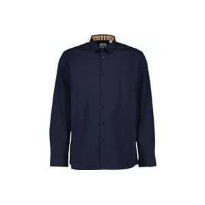 Burberry Klassieke Overhemd met Lange Mouwen , Blue , Heren , Maat: M