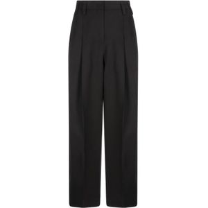 Jil Sander, Dames, Broeken, Zwart, Maat: 2XS Zijde,