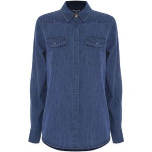 Kocca, Dames, Blouses & Shirts, Blauw, Maat: XL Katoen,