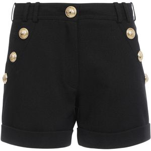 Balmain Katoenen shorts met lage taille , Black , Dames , Maat: S