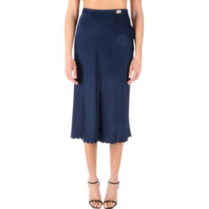 Elisabetta Franchi, Dames, Rokken, Blauw, Maat: XS Satijn,