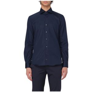Fay, Heren, Overhemden, Blauw, Maat: S Katoen,