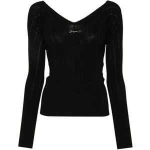 Jacquemus, Dames, Truien, Zwart, Maat: S Viscose,