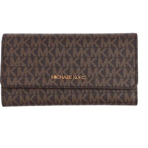 Michael Kors - Omslag Leren Portemonnee - Bruin - Leer