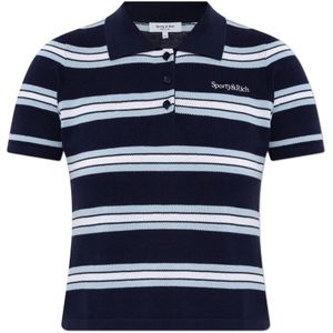 Sporty & Rich, Dames, Tops, Blauw, Maat: XS Katoen,