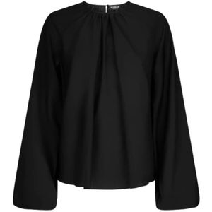 Dondup, Dames, Blouses & Shirts, Zwart, Maat: S Wol,