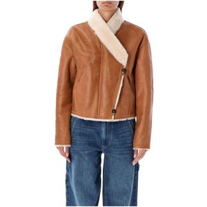 Isabel Marant, Dames, Jassen, Bruin, Maat: S Leer,