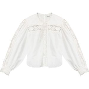 Isabel Marant Étoile - Blouse - Wit - Katoen - Linnen-Katoenmix met Keyhole Halslijn