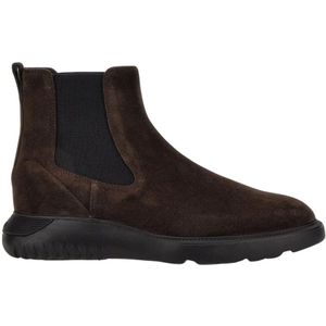 Hogan Chelsea Boot voor Heren - Perfecte Mix van Stedelijke Elegantie en Sportiviteit , Brown , Heren , Maat: 44 EU