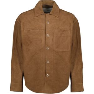 Ami Paris, Heren, Overhemden, Bruin, Maat: XS Leer,
