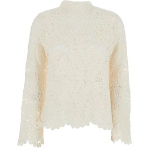 Loulou Studio, Dames, Truien, Wit, Maat: S Zijde,