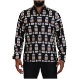 Dolce & Gabbana - Long Sleeve Shirt - Zwart - Bottle Print Model