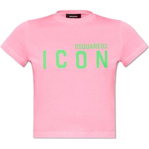 Dsquared2, Dames, Tops, Roze, Maat: XS Katoen,