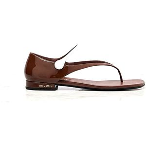 Miu Miu, Dames, Schoenen, Bruin, Maat: 38 EU Leer,