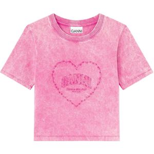 Ganni, Dames, Tops, Roze, Maat: XS Katoen,