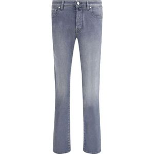 Jacob Cohën, Heren, Jeans, Grijs, Maat: W30 Leer,